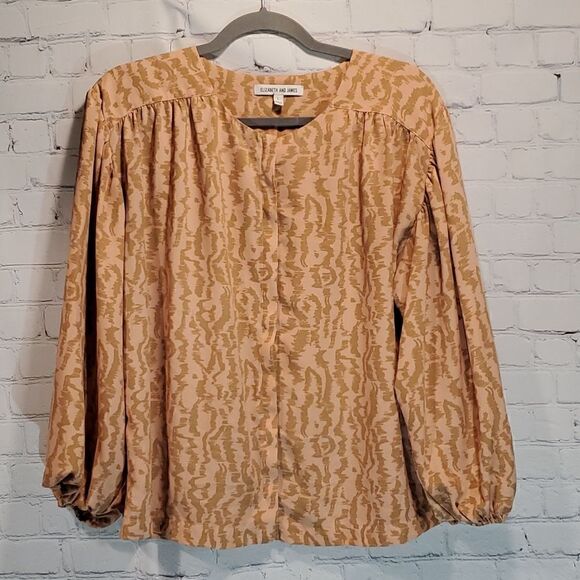 Elizabeth and James drop button front blouse size L in peach - Picture 1 of 11